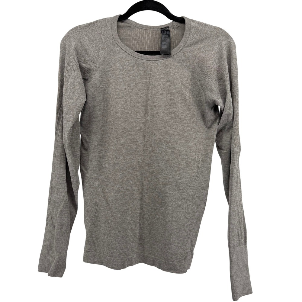 Forever 21 Womens Long Sleeve Active Top Heathered Grey Thumbhole Athletic Small